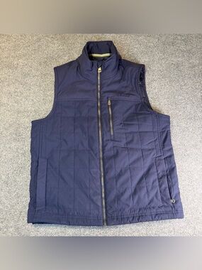 Orvis Quilted Vest Navy Full Zip Outdoor Casual Mens M
